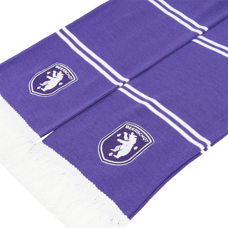 Beerschot Paarse Blokkensjaal - Dun Gestreept