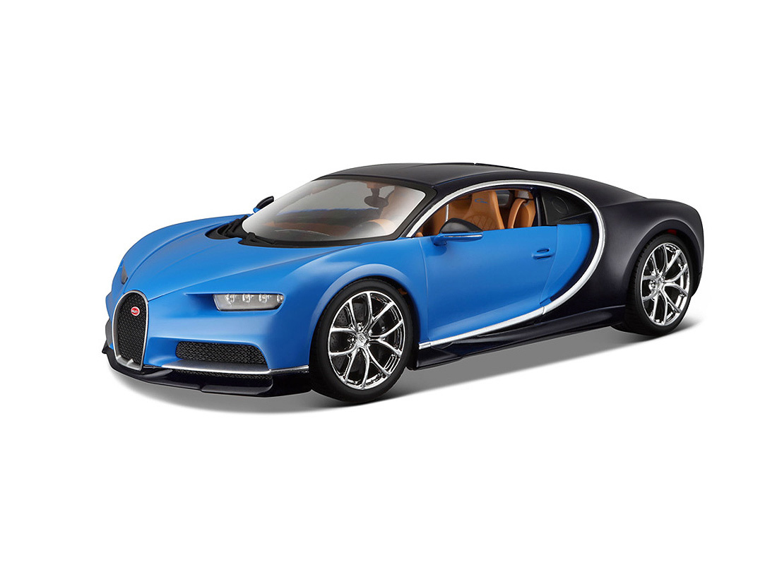 Schaalmodel 1:18 Bugatti Chiron blauw/zwart Bburago