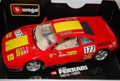 Schaalmodel 1:18 Ferrari 348 GTB Evoluzione Rood Bburago