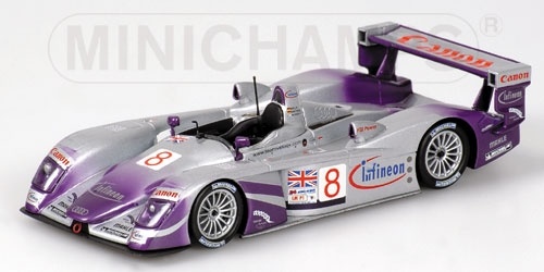 Schaalmodel 1:43 Audi R8 #8 Le Mans 2004 Minichamps
