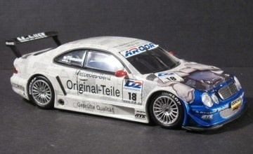 Schaalmodel 1:43 Mercedes-Benz CLK-DTM Team Originalteile M. Tiemann #18 2000 Minichamps