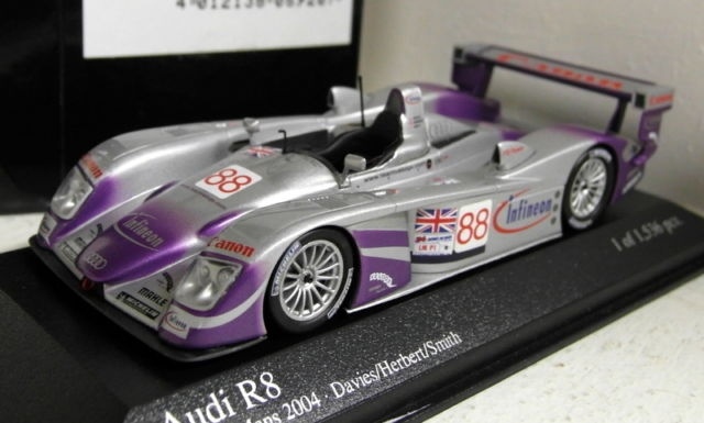Schaalmodel 1:43 Audi R8 #88 24H Le Mans 2004
