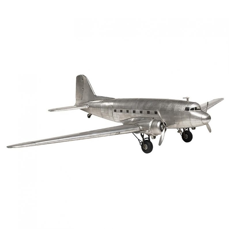 Dakota DC-3 aluminium met standaard Authentic Models