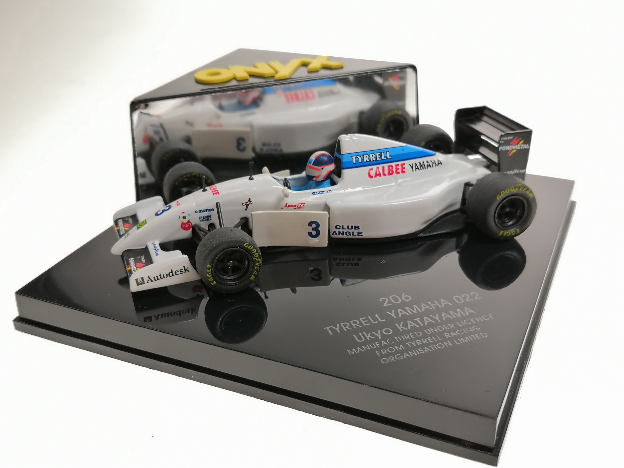 Schaalmodel 1:43 Tyrrell Yamaha 022 #3 Ukyo Katayama Onyx