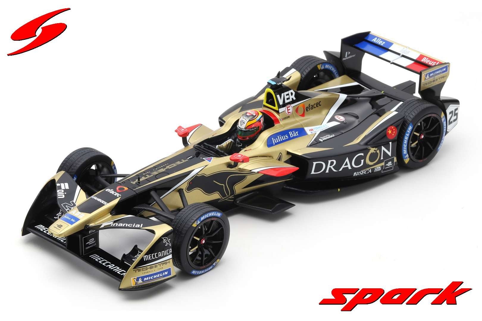 Schaalauto 1:18 Techeetah Formula E #25 Jean-Éric Vergne, Winner New York ePrix  Spark