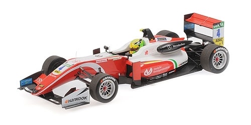 Schaalmodel 1:18 Dallara Mercedes F317 #4 Mick Schumacher  'European Champion 2018' Minichamps
