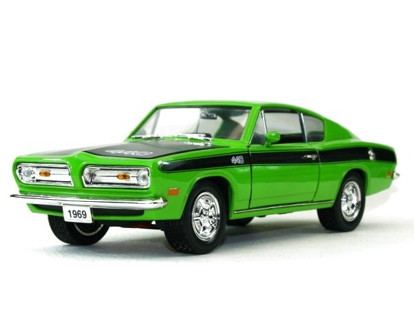 Schaalmodel 1:18 Plymouth Barracuda 1969 Groen Yatming