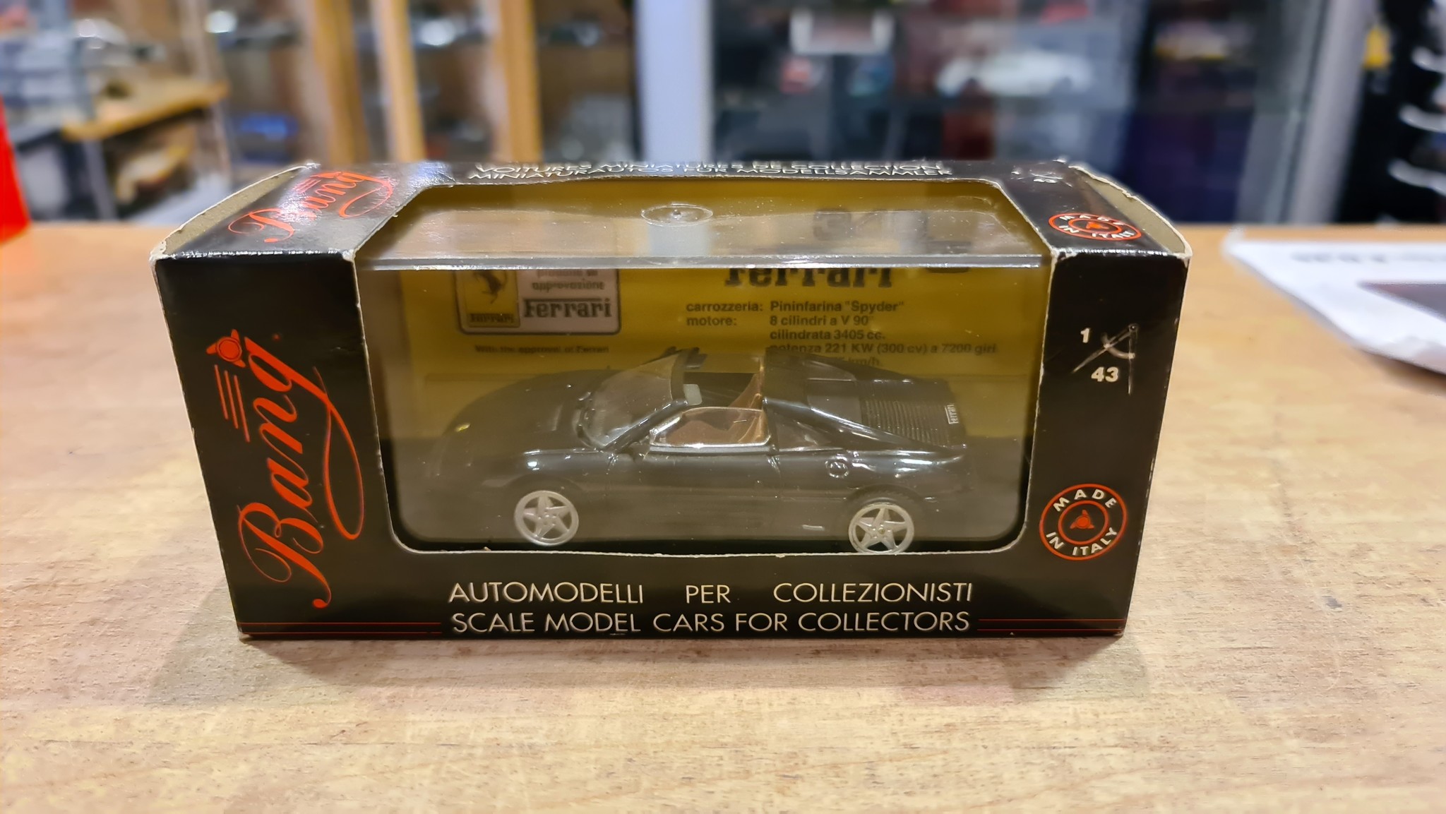 Schaalmodel 1:43 Ferrari 348 TS "Stradale" Black Bang Models