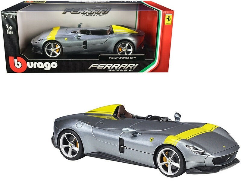 Schaalmodel 1:18 Ferrari Monza SP1  Grijs Bburago