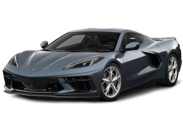 Schaalmodel 1:18 Chevrolet Corvette Stingray C8 2020 Grey / Black Stripe Bburago