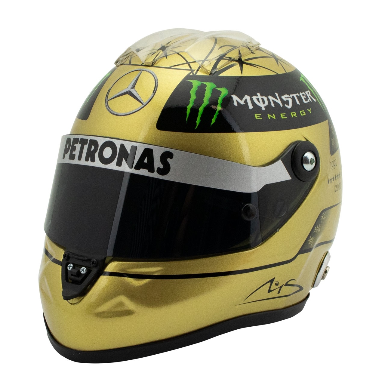 Helm 1:2 Michael Schumacher Spa 2011 Gold Schuberth