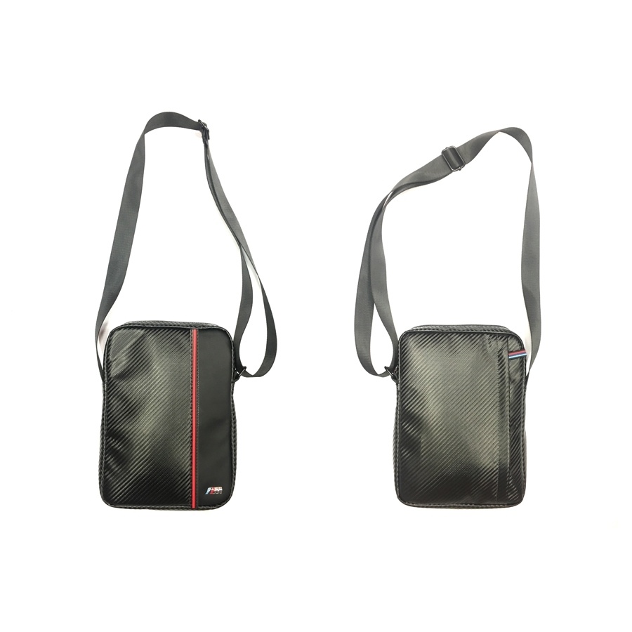 BMW Tablet Bag Leather Carbon Effect & Red Stripe