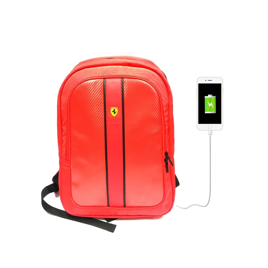 Scuderia Ferrari Backpack With USB Connector Rot
