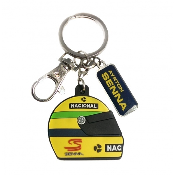 Ayrton Senna Helmet Rubber Keyring 1990