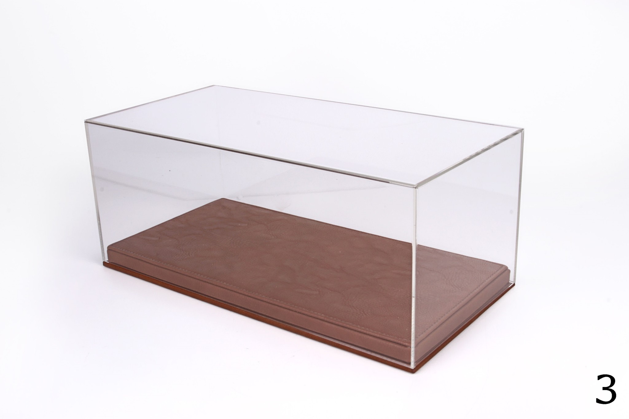 Display 1:18 BBR Models Leder bruin met bruine stiksels