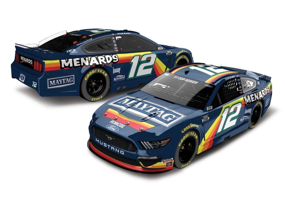 Modellauto 1:24 NASCAR Ford Mustang #12 Ryan Blaney '2020 Menards Darlington Throwback' Standard Lionel Racing