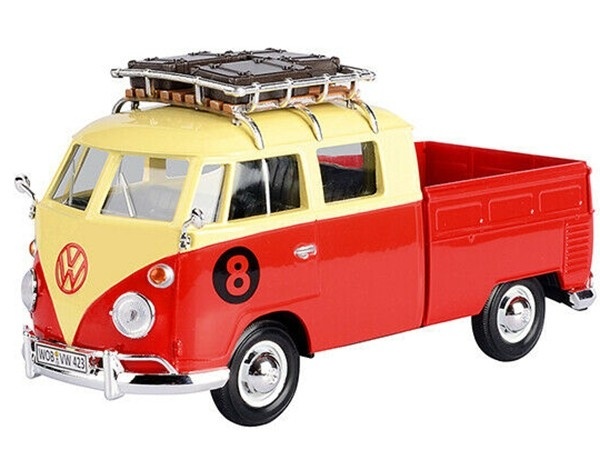 Modellauto 1:24 VW T1 Type 2 Pick Up '#8' With Roof Rack Motormax