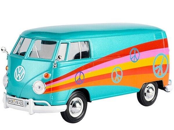 Schaalmodel 1:24 VW T1 Type 2 Delivery Van 'Peace' Motormax