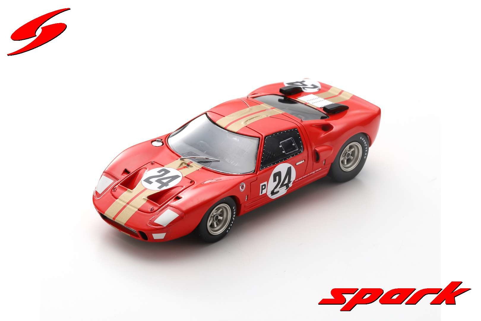 Schaalmodel 1:43 Ford GT40 AMR2 #24 12H Sebring 1966 G. Hill - J. Stewart Spark