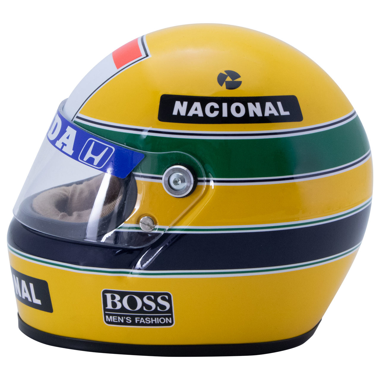 Schaalmodel 1:2 Mini helm Ayrton Senna 1988
