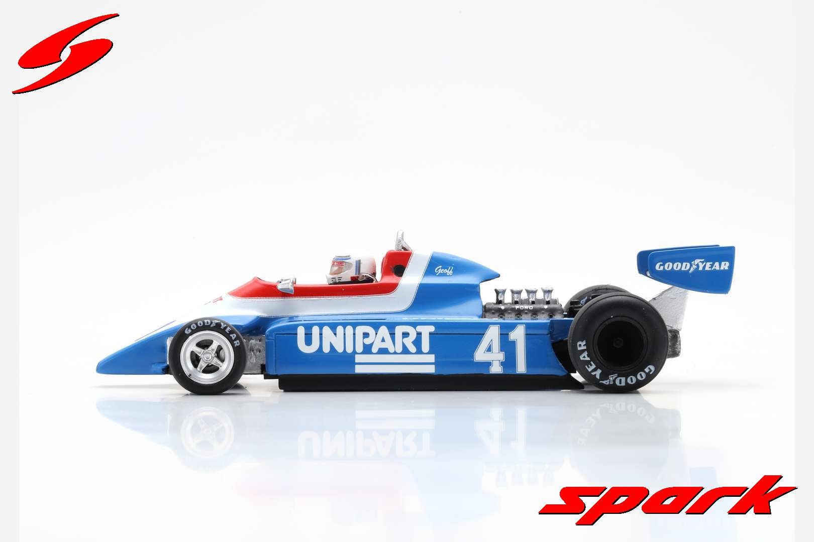 Schaalmodel 1:43 Ensign N180, Dutch GP 1980, #41 Geoff Lees Spark