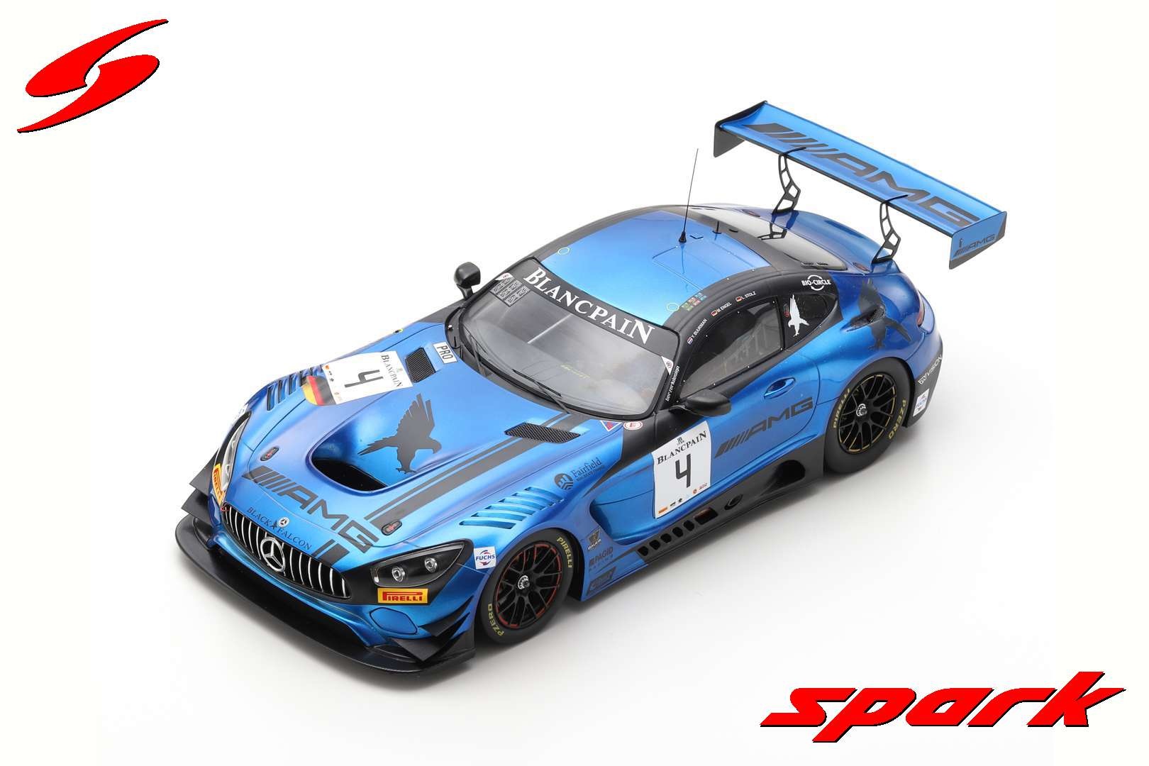 Schaalmodel 1:18 Mercedes-AMG GT3 #4 Blancpain Champion 2018 Spark