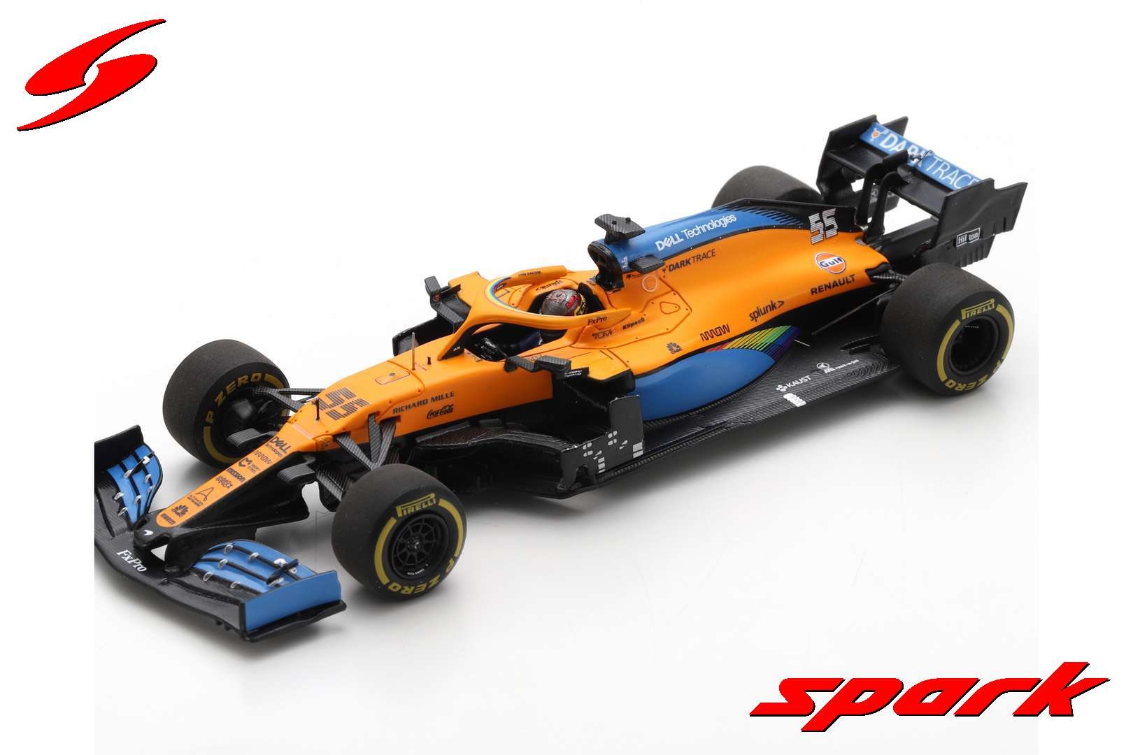 Scalemodel 1:43 McLaren F1 Team MCL35 #55 Carlos Sainz Jr. 2nd Italian GP 2020 Spark