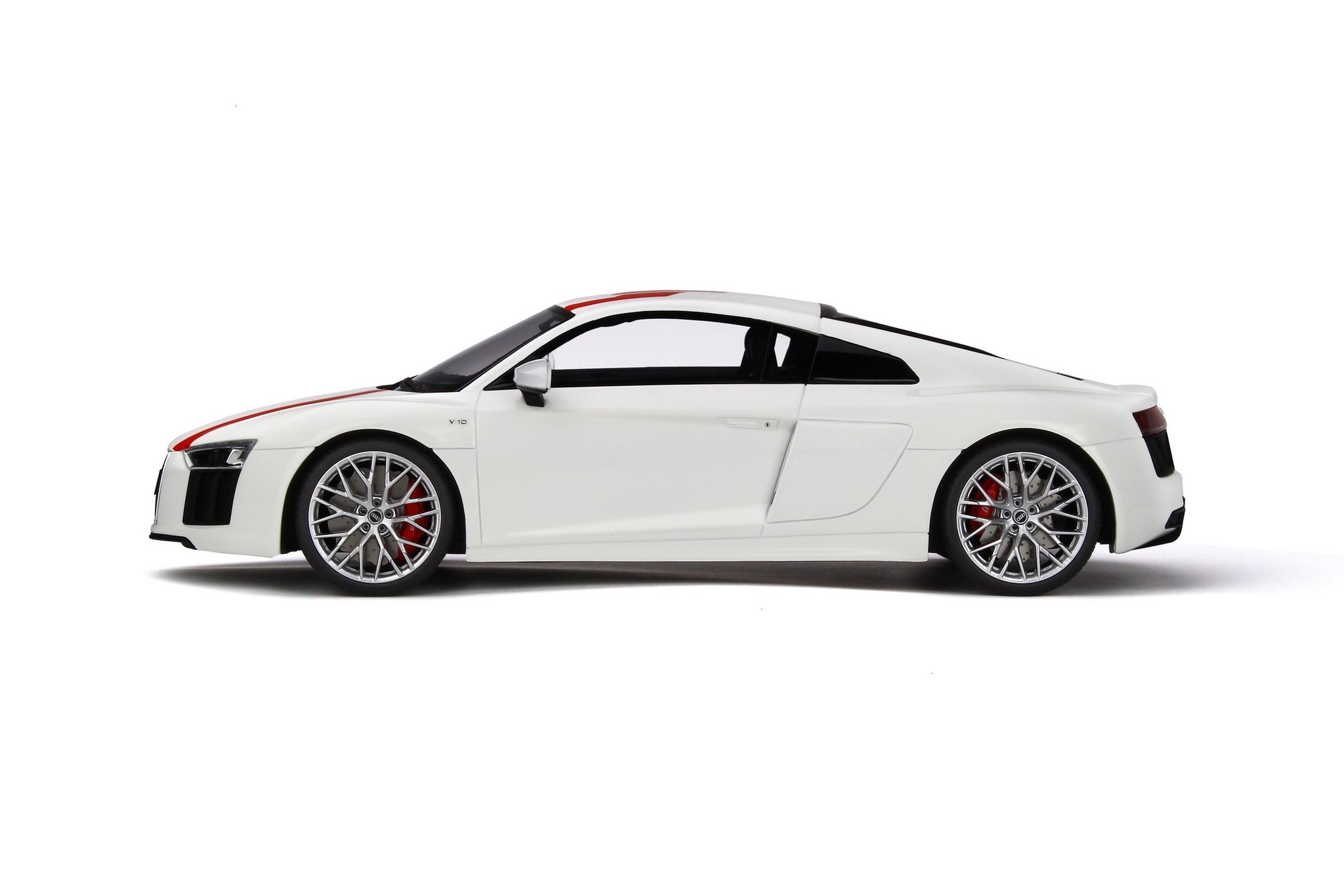Schaalmodel 1:18 Audi R8 RWS white & red stripe GT Spirit