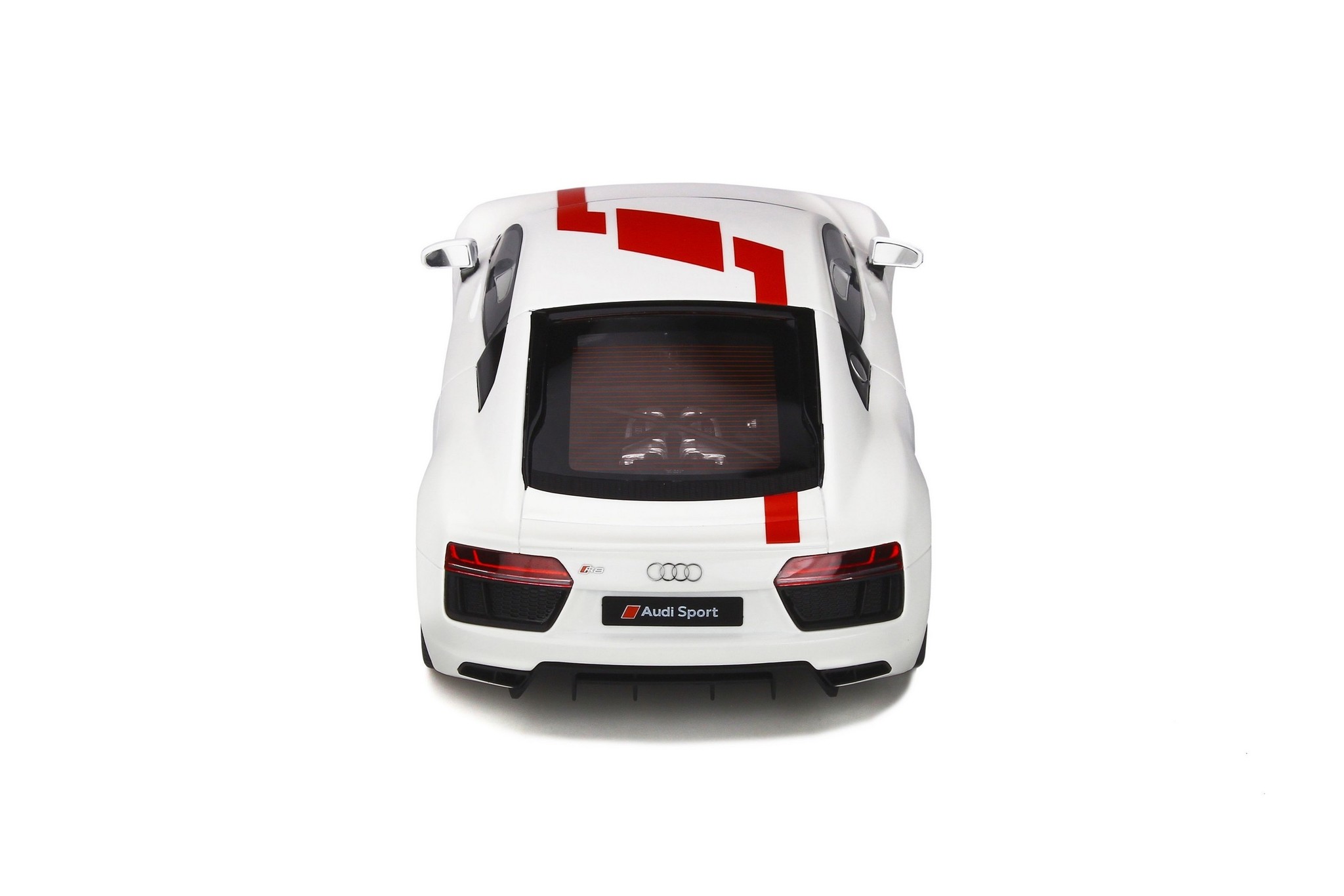 Schaalmodel 1:18 Audi R8 RWS white & red stripe GT Spirit