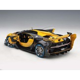 Schaalmodel 1:18 Bugatti Vision Gran Turismo 2015 Giallo Midas / Black Carbon Autoart