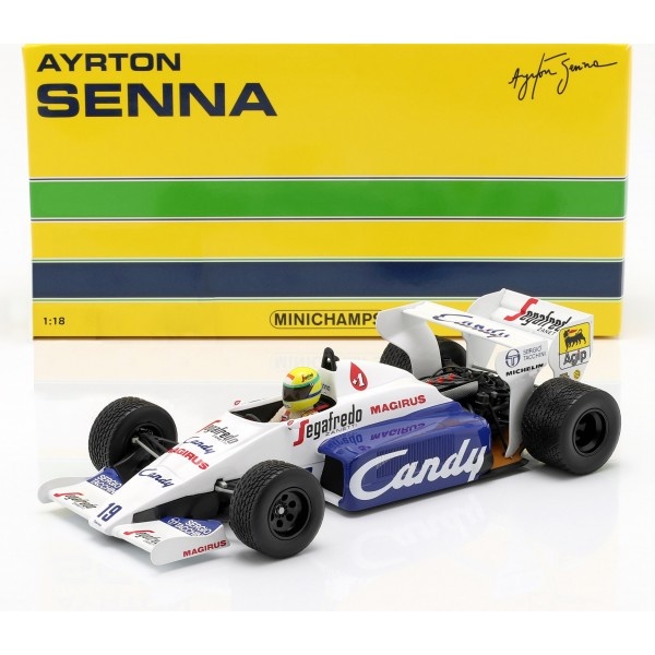 Schaalmodel 1:18 Toleman Hart TG184 #19 Ayrton Senna, Monaco GP 1984 Minichamps