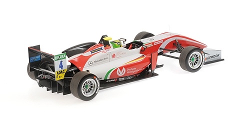 Schaalmodel 1:18 Dallara Mercedes F317 #4 Mick Schumacher  'European Champion 2018' Minichamps