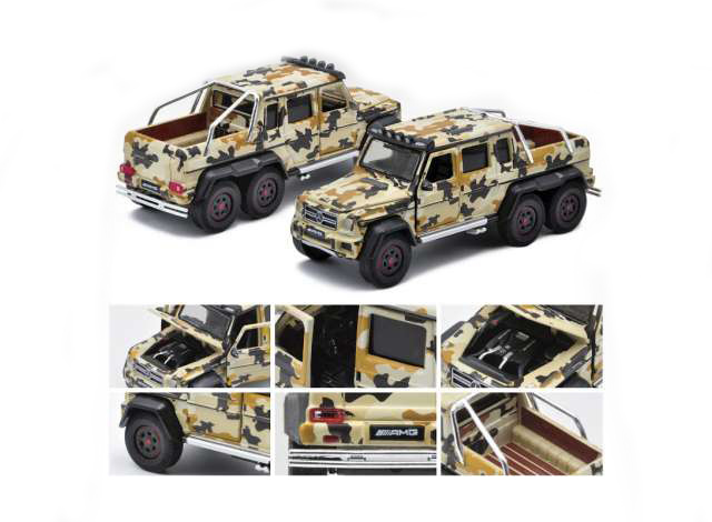 Schaalmodel 1:64 Mercedes Benz G63 AMG 6x6 '1st edition' Brown Woodland Camo - Era