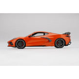 Modellauto 1:18 Chevrolet Corvette C8 2020 Orange High Wing TopSpeed Models