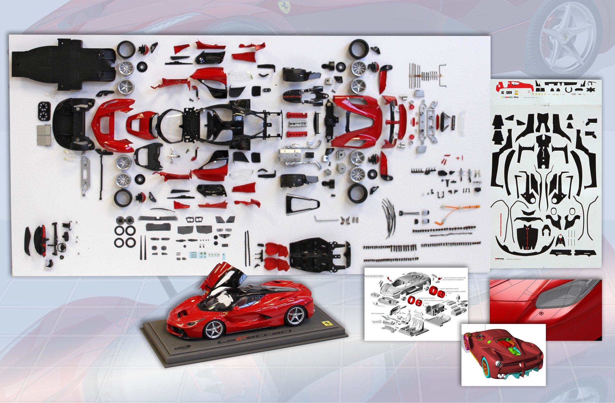 Scalemodel 1:18 Ferrari LaFerrari BBR Diecast - Full Open