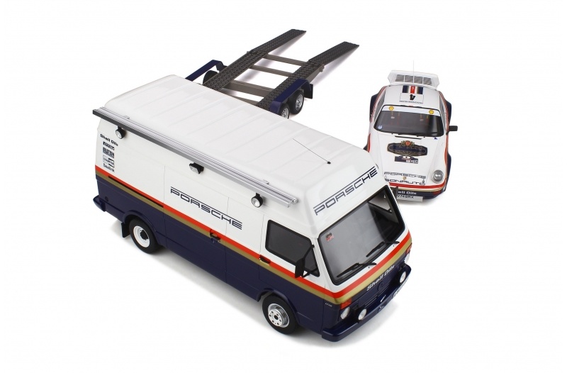 Modellauto 1:18 Set Porsche Rally 1000 Pistes 1985: VW LT35 & Porsche 911 SC RS OttoMobile