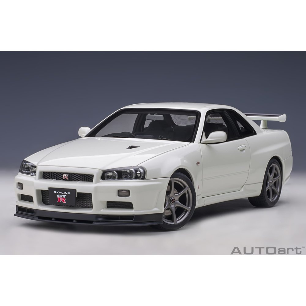 自動車 AUTOart NISSAN SKYLINE GT-R V-SPEC II 1:18 Nissan Skyline GT-R (R34) V-Spec II White - Pole Position