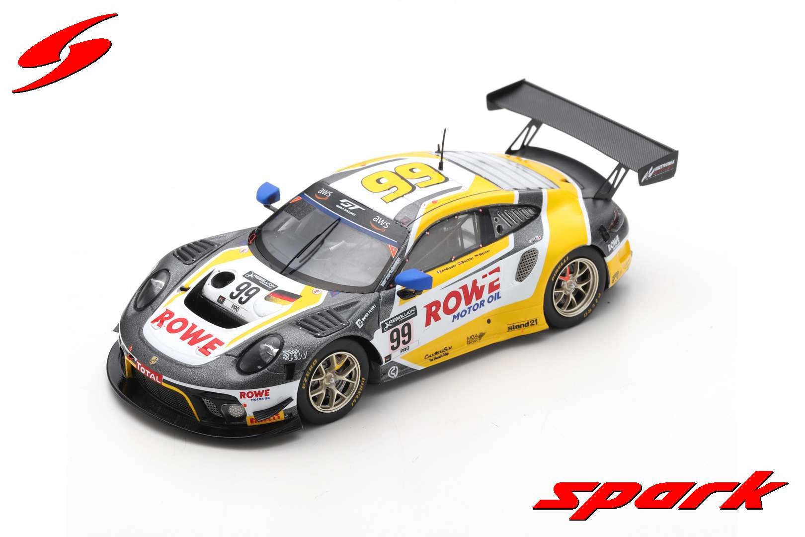 1:43 Porsche 911 GT3 R #99 ROWE Racing 24H Spa 2020 Spark