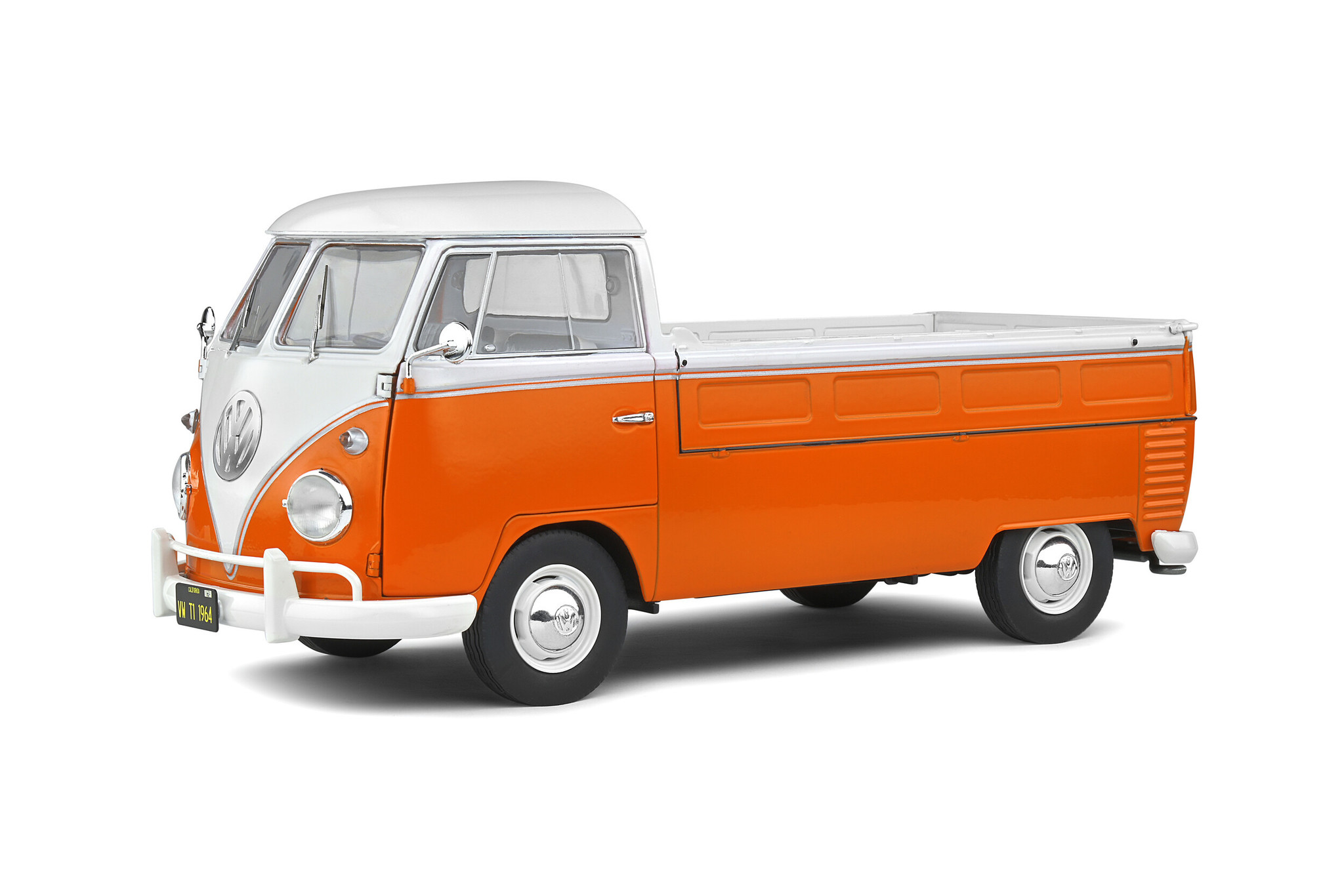 1:18 Volkswagen T1 Pick Up 1950 Oranje - Wit Solido