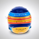 1:2 Helm Fernando Alonso Alpine F1 Team 2021 Bell Helmets