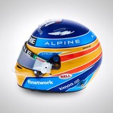 1:2 Helm Fernando Alonso Alpine F1 Team 2021 Bell Helmets