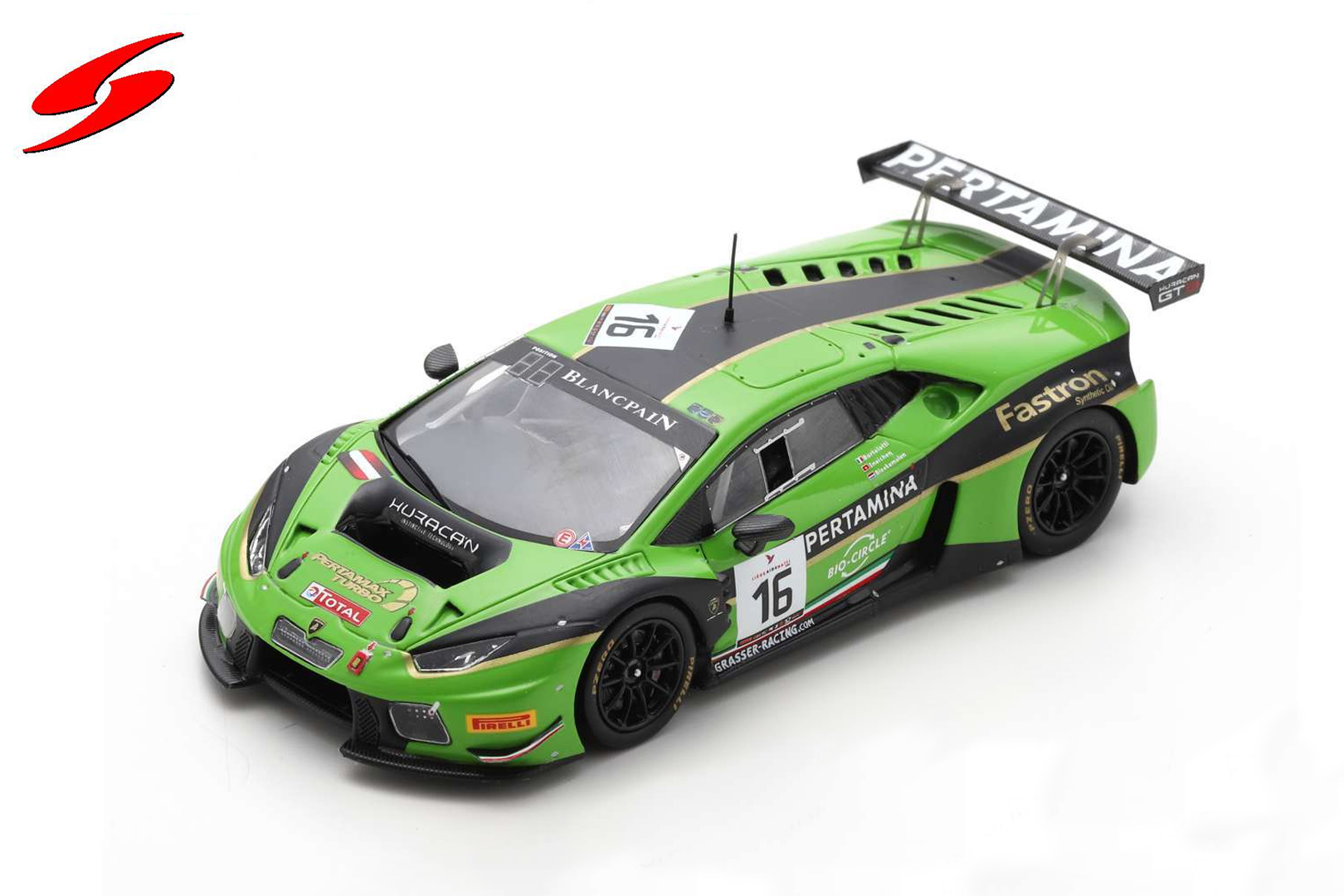 1:43 Lamborghini Huracan GT3 #16 GRT Grasser Racing Team 24H Spa Francorchamps 2016 Spark