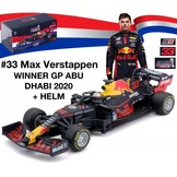 1:43 Red Bull Racing RB16 Max Verstappen Winner Abu Dhabi GP 2020, Bburago Signature