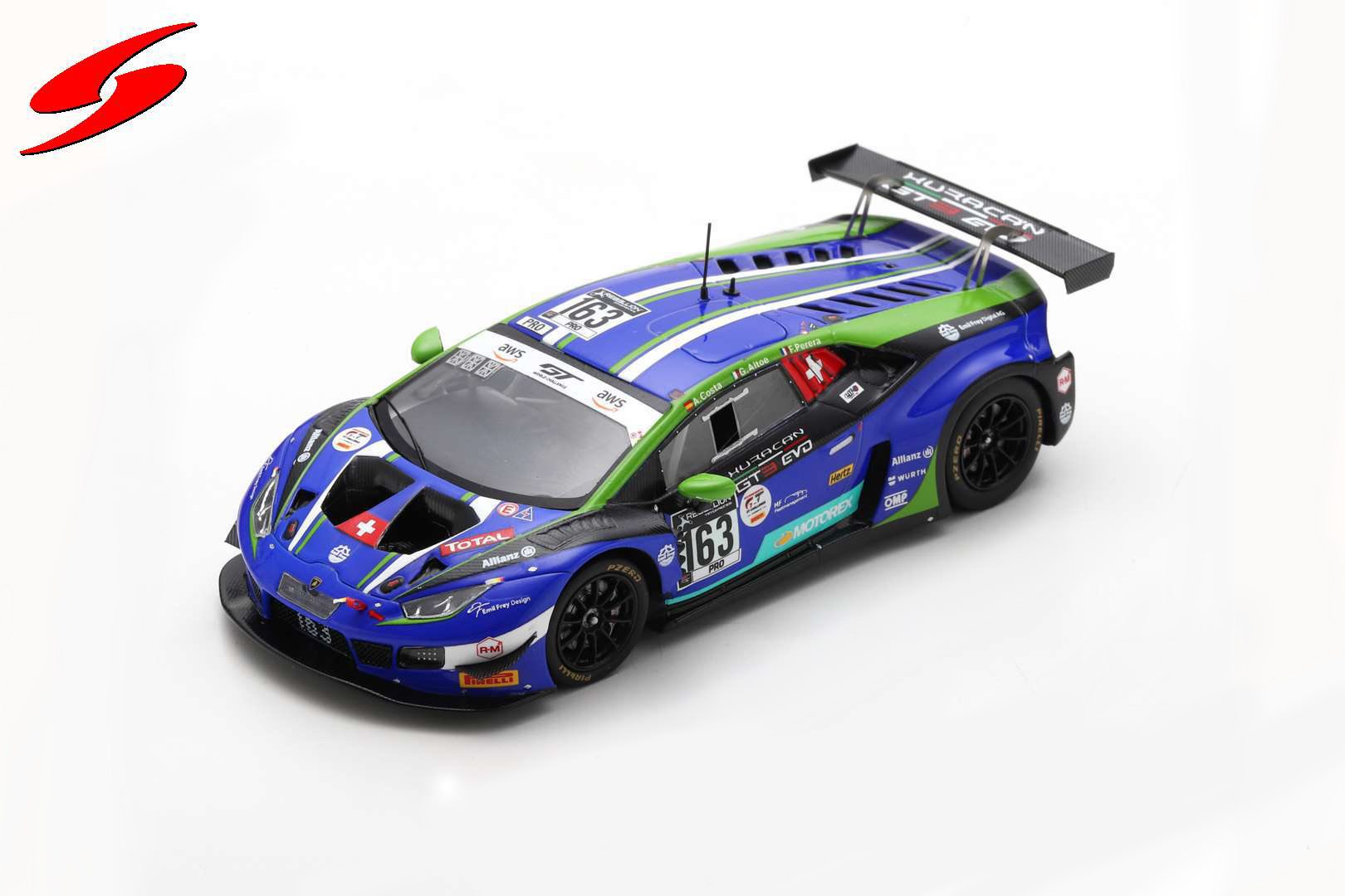 1:43 Lamborghini Huracan GT3 Evo #163 Emil Frey Racing 24H Spa Francorchamps 2020 Spark