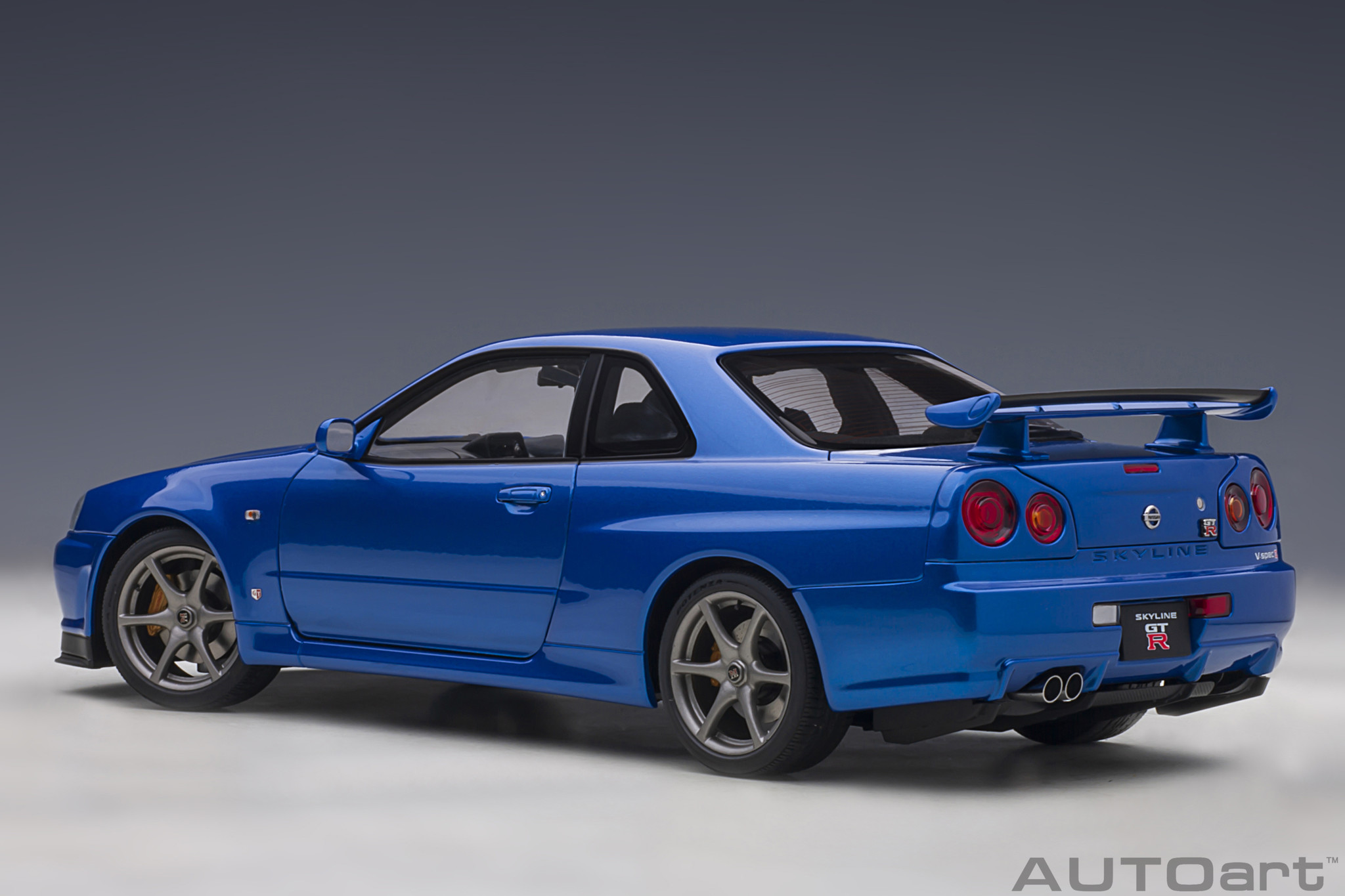 1:18 Nissan Skyline GT-R (R34) V-Spec II Bayside Blue Autoart