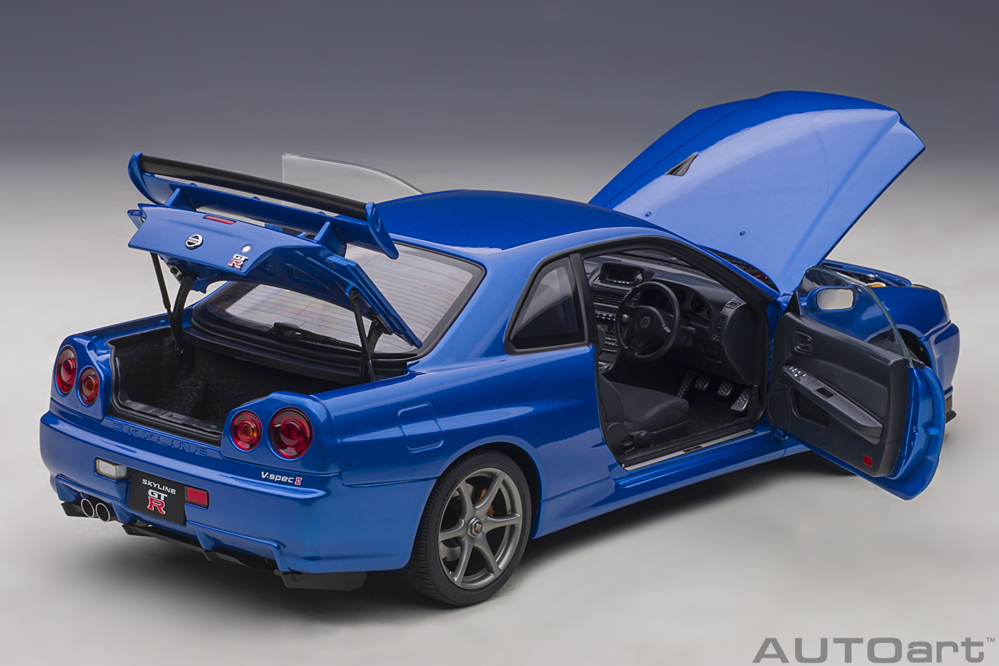 1:18 Nissan Skyline GT-R (R34) V-Spec II Bayside Blue Autoart