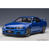 1:18 Nissan Skyline GT-R (R34) V-Spec II Bayside Blue Autoart