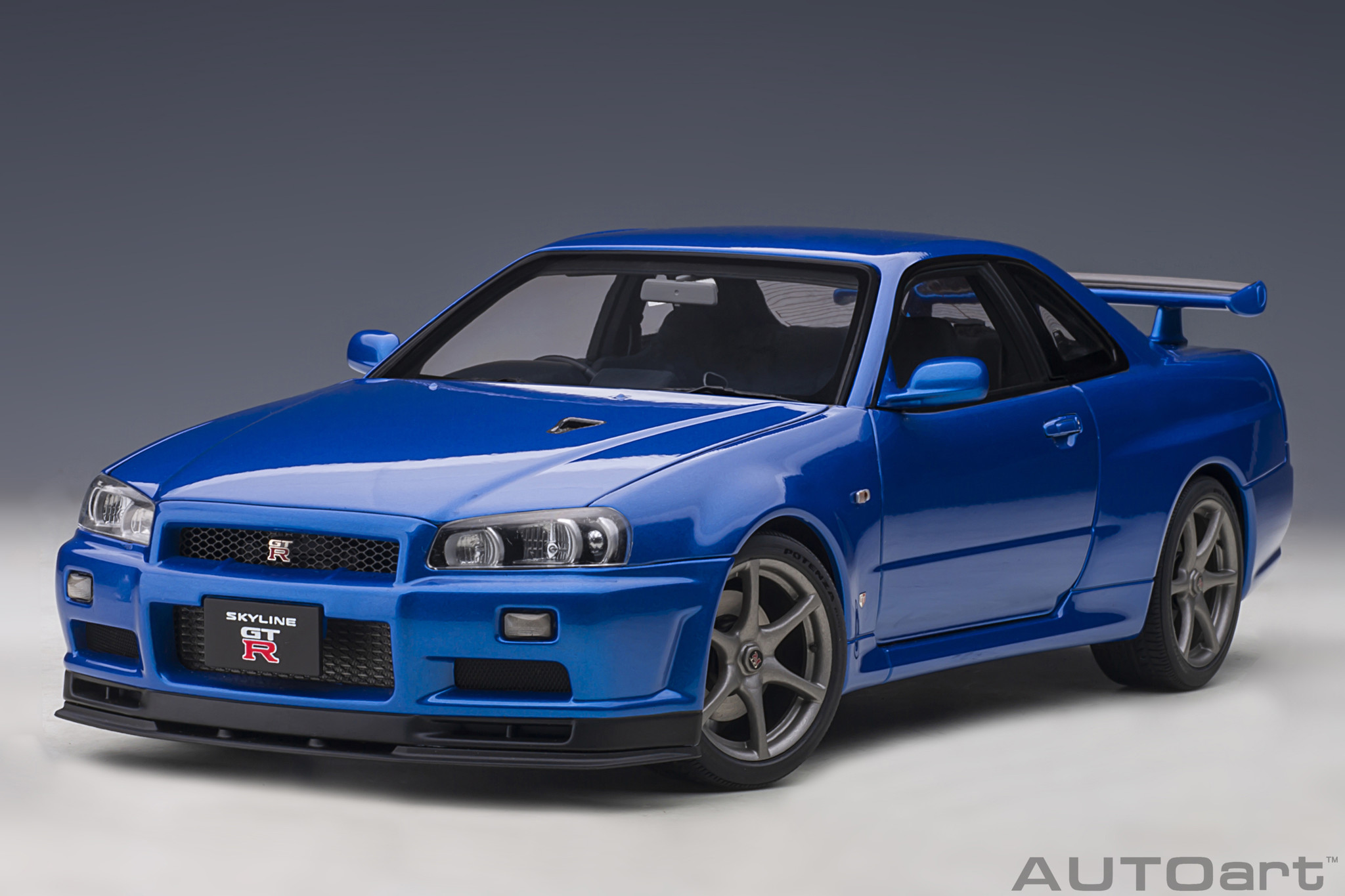 1:18 Nissan Skyline GT-R (R34) V-Spec II Bayside Blue Autoart
