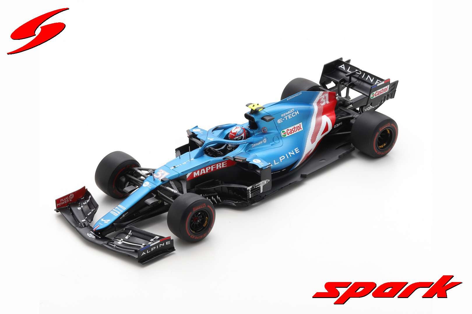 1:18 Alpine A521 #31 Esteban Ocon Bahrain GP 2021 Spark