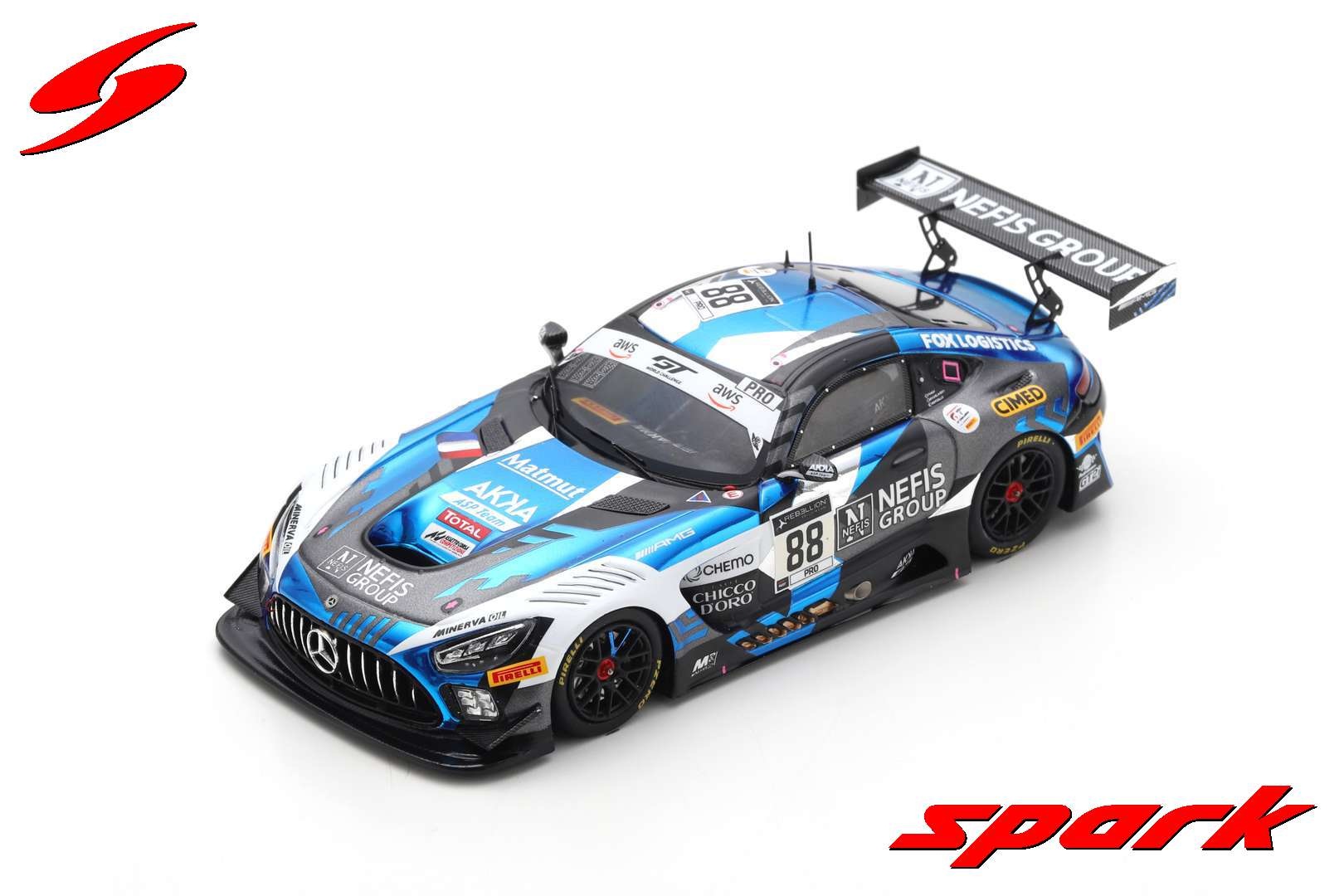 1:43 Mercedes-AMG GT3 #88 Team AKKA ASP '24H Spa 2020' R. Marciello - T. Boguslavskiy - F. Fraga Spark